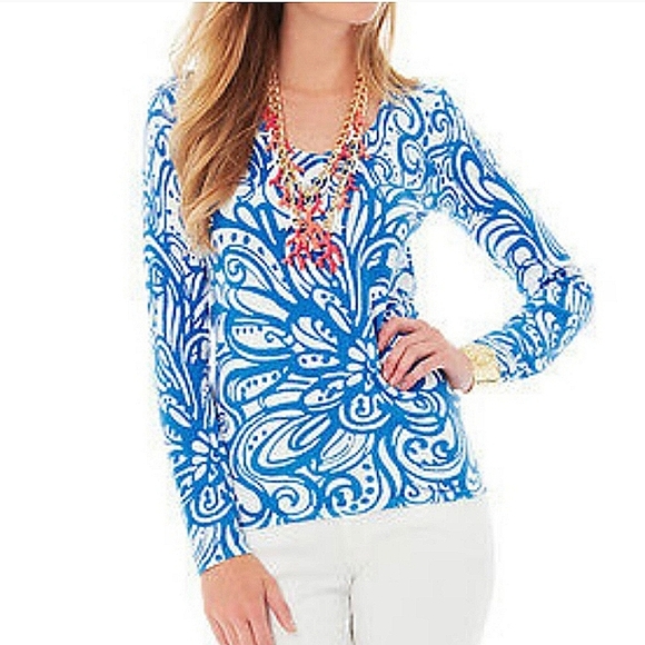Lilly Pulitzer Sweaters - Lilly Pulitzer Adelaide Sweater in Resort White Current Affair